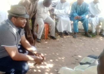 Rep. Dachung Bagos (PDP-Plateau) during a condolence visit to Durbi community of Jos South