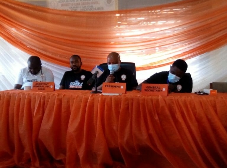 Dr. Badmus Habeeb, President of the ARD-UITH, giving the advice during a news conference held to commemorate the association's week-long 38th Annual General Meeting (AGM).