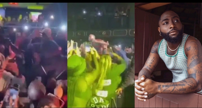 Bouncer struggles to save Davido from getting mobbed during recent concert in New York