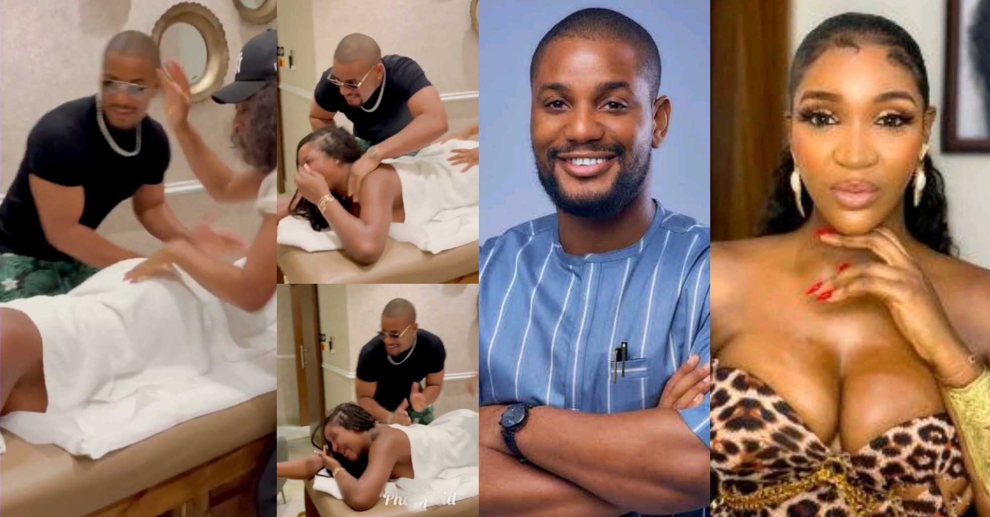 Actor Alex Ekubo gets tongues wagging over his body massage session with female colleague, Idia Aisen