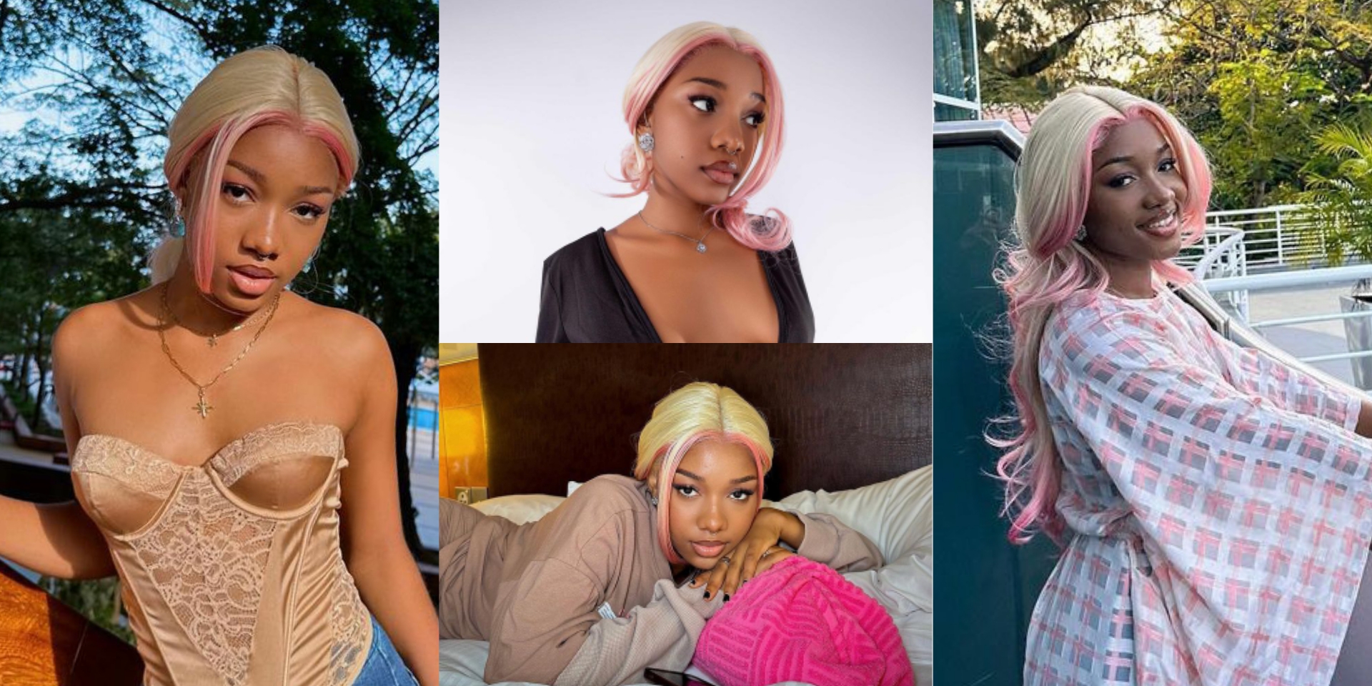 Taunts as Nigerians dig out several photos of influencer, Maliya posing in one wig