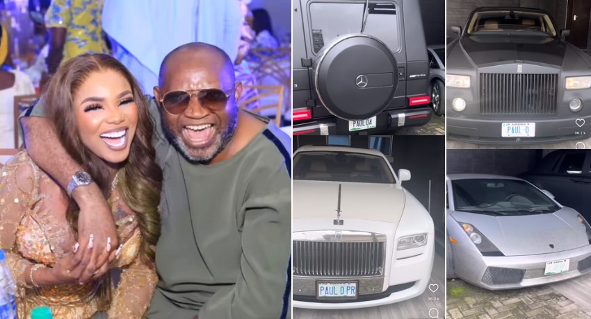 Iyabo Ojo’s lover, Paulo sparks reactions as he shows off his expensive car collection