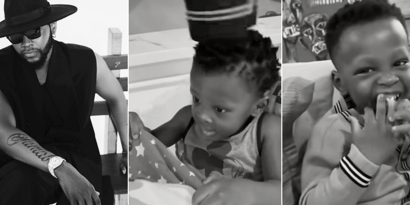 Kizz Daniel Shows Off the Faces of His Twin Boys