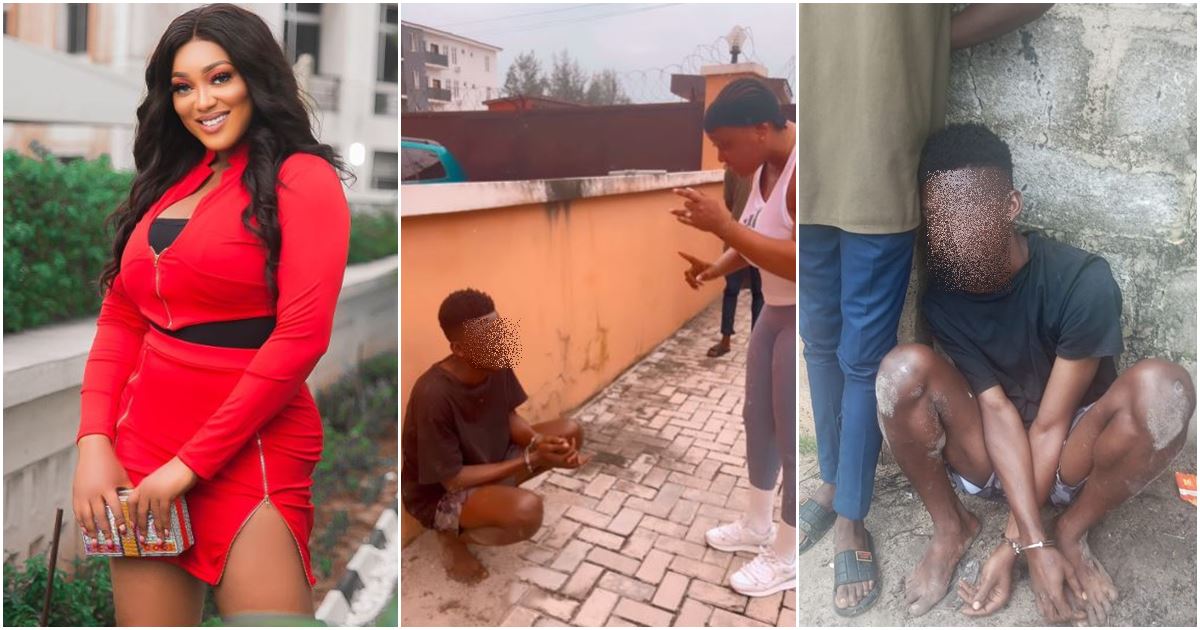 Peggy Ovire arrests man for allegedly stealing gas cylinder, generator parts, others on a movie set -VIDEO