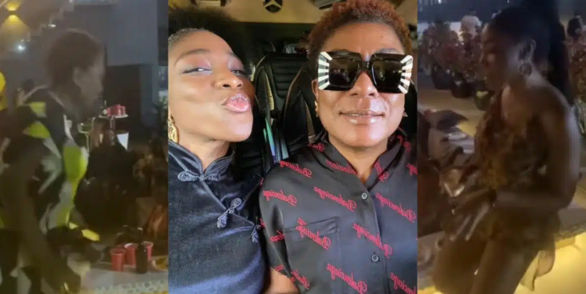 Burna Boy’s mother and sister wow netizens with their dance moves at party (Video)