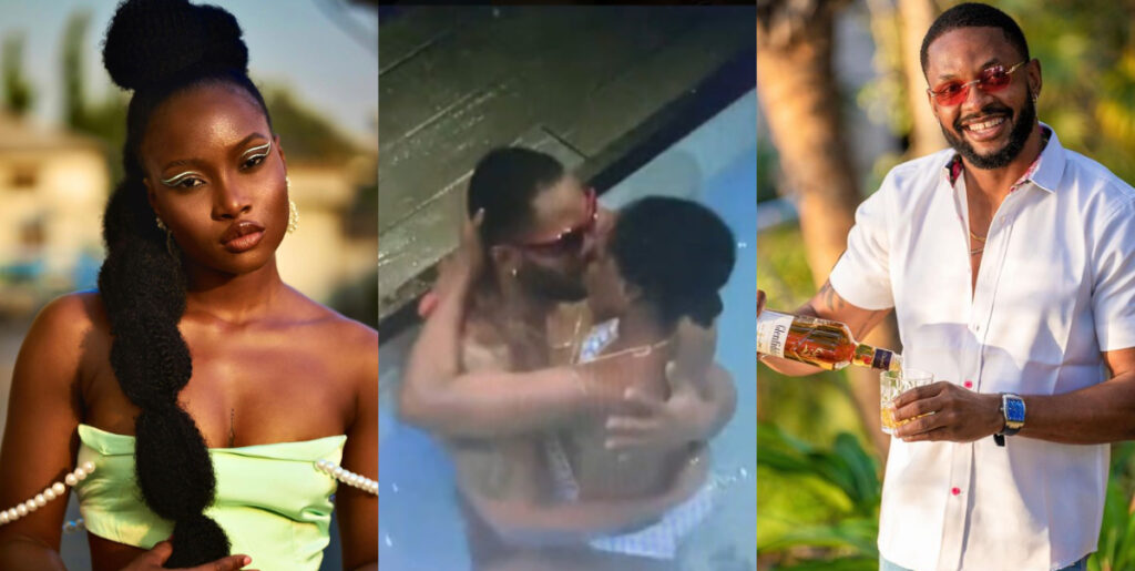 BBNaija All-Star: Housemates Cross and Ilebaye's passionate pool party kiss stirs social media frenzy