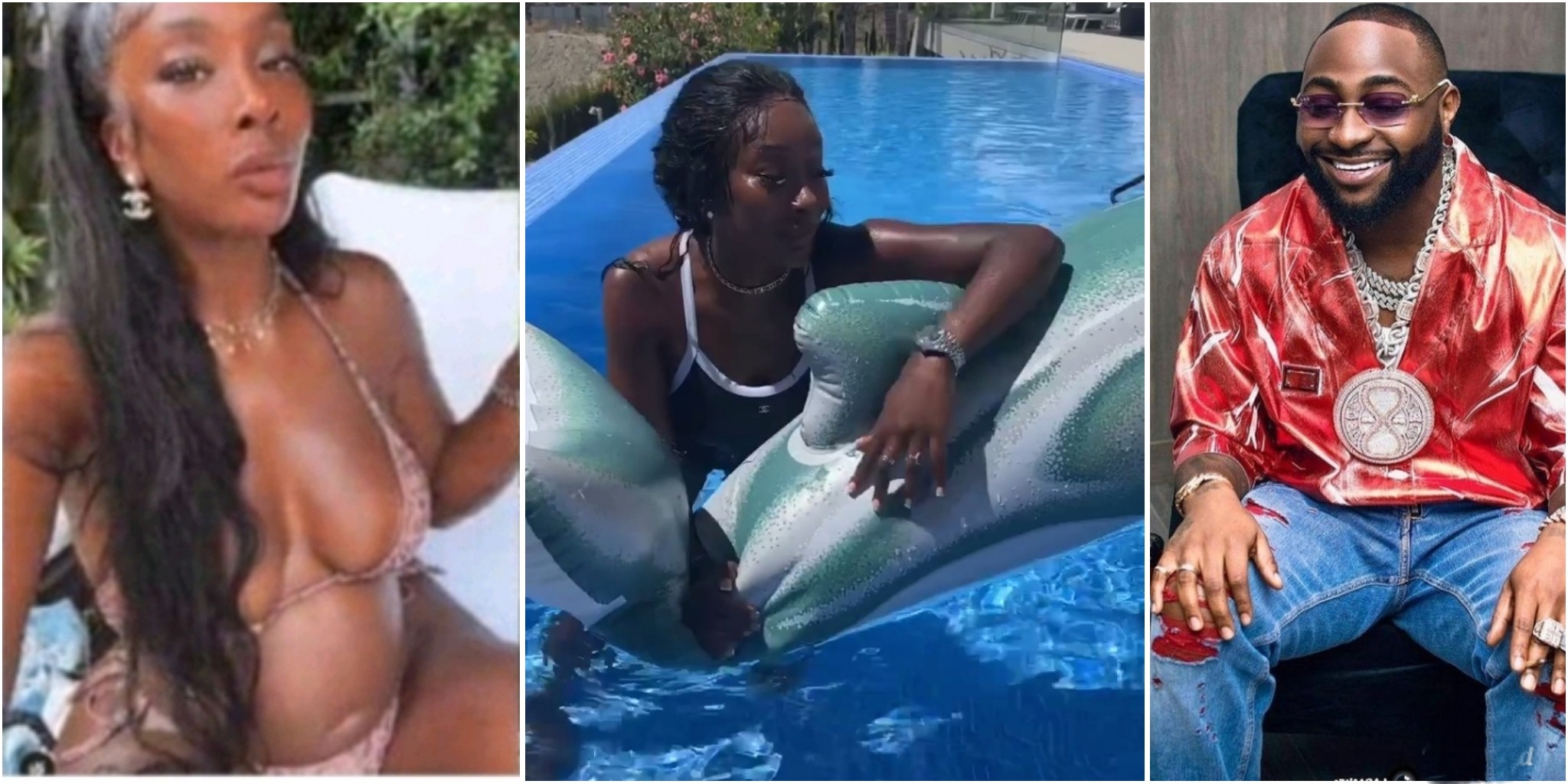 Davido: “On and off pregnancy” – Reactions trail new video of Anita Brown swimming without baby bump