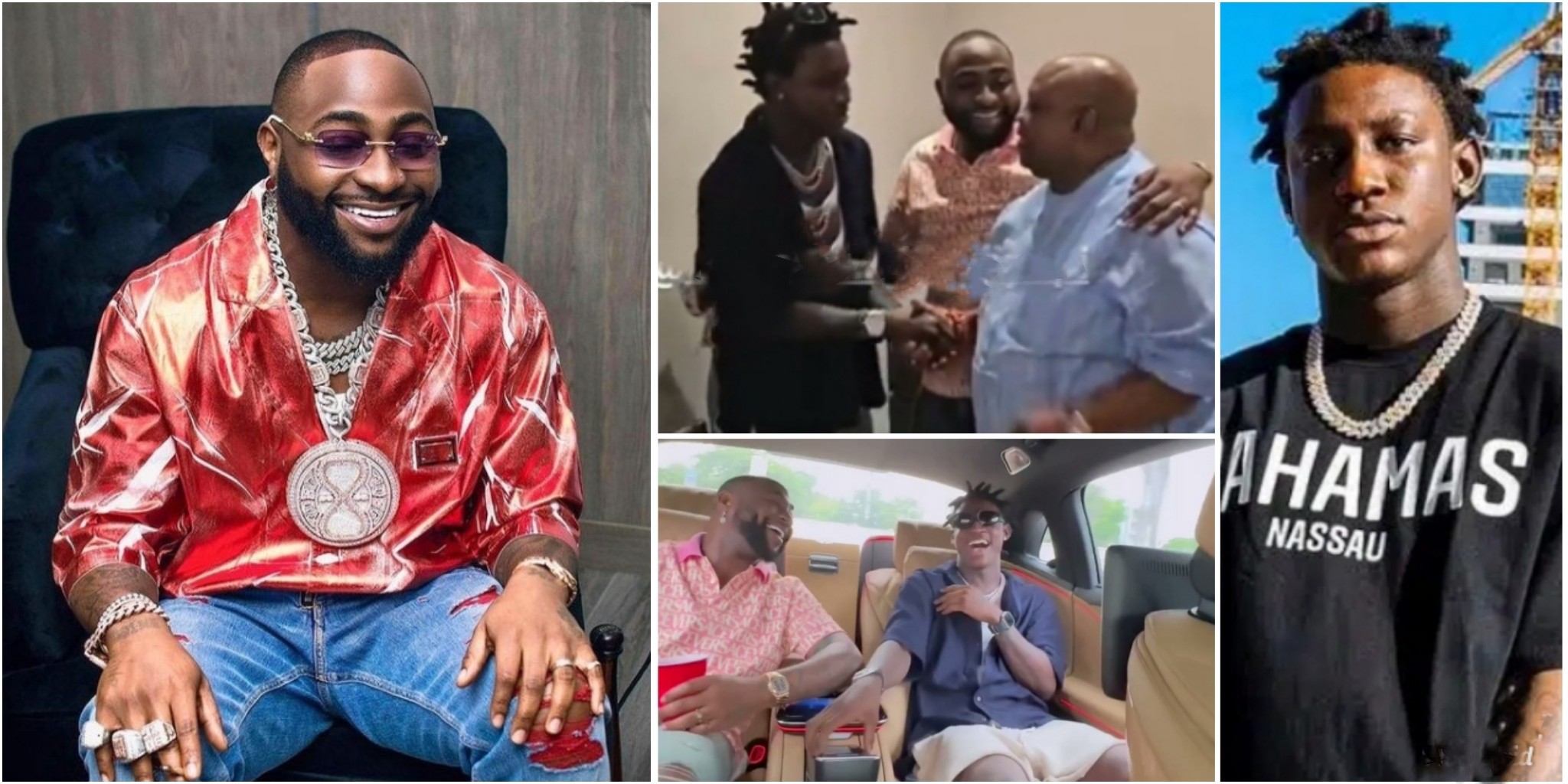 Davido introduces Shallipopi to his uncle Gov Adeleke, goes cruising with Rapper in his N394M Maybach