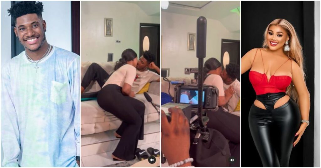 chioma nwaoha kiss movie set