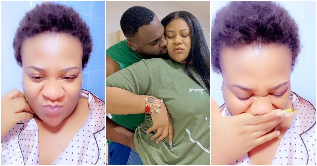 “Fine boys shit dey smell oh” – Nkechi Blessing says as she stays with boyfriend while he poos in the toilet