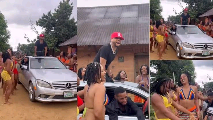 Netizens condemn viral video of ladies asking Charles Okocha to ‘give them head’ on set