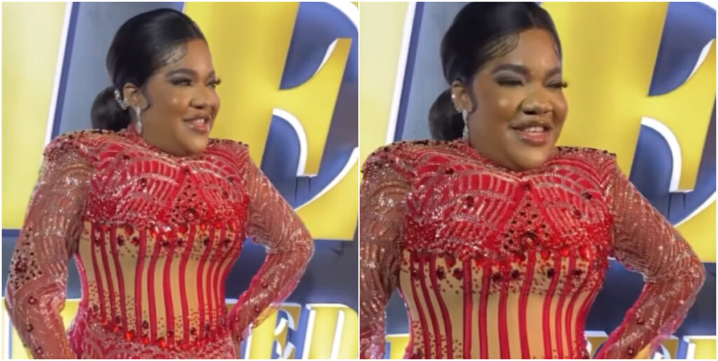 Toyin Abraham's stunning red dress at Movie Premiere sparks reactions online