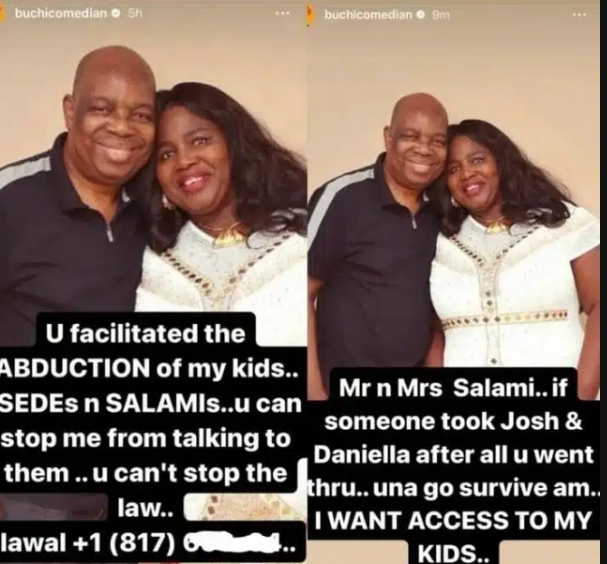 Comedian Buchi calls out his estranged wife’s family for abducting his children