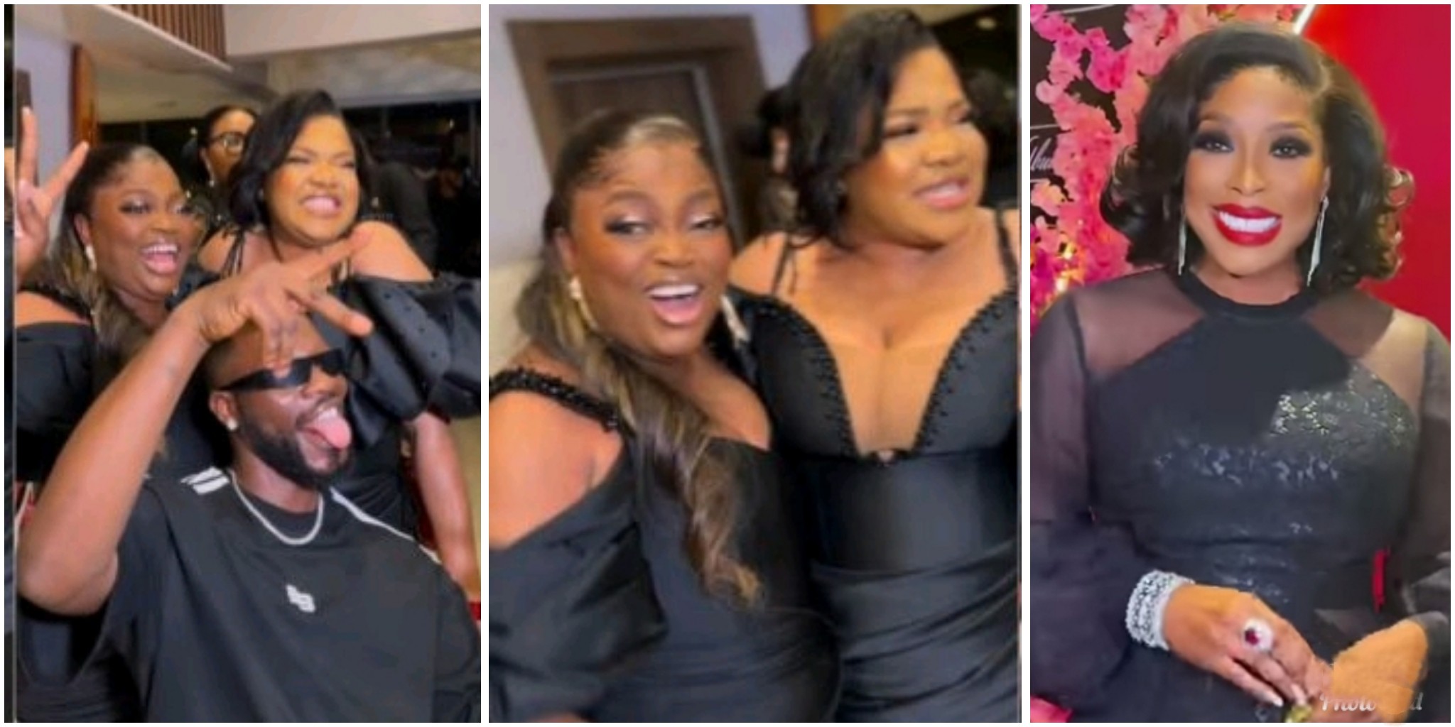 Excitement trails Funke Akindele, Toyin Abraham’s reunion at Mo Abudu’s directorial debut party