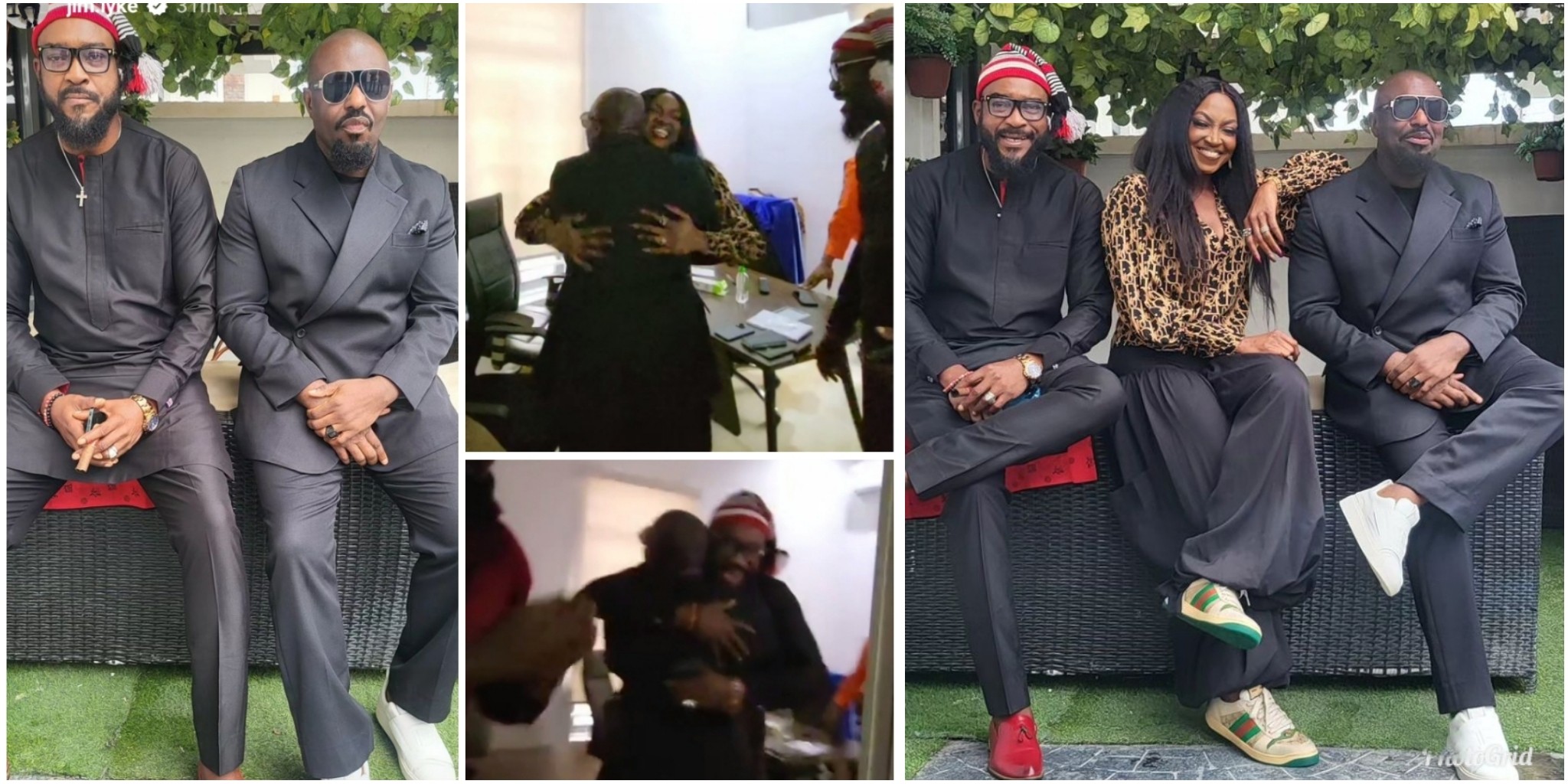 Echoes of joy as Jim Iyke links up with Kate Henshaw; reunites with Chidi Mokeme after 12 years apart (VIDEO)