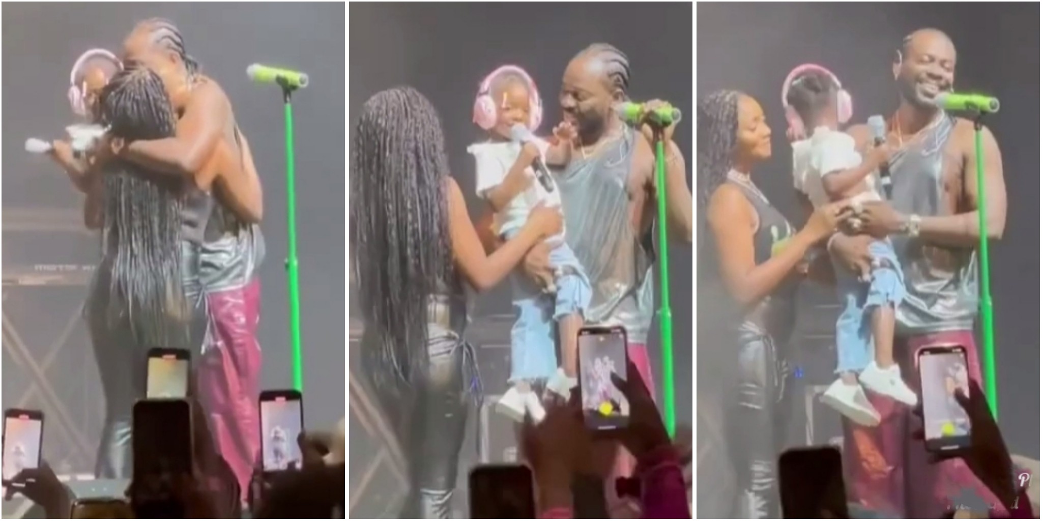 Adorable moment Simi and daughter, Deja, surprised Adekunle Gold on stage