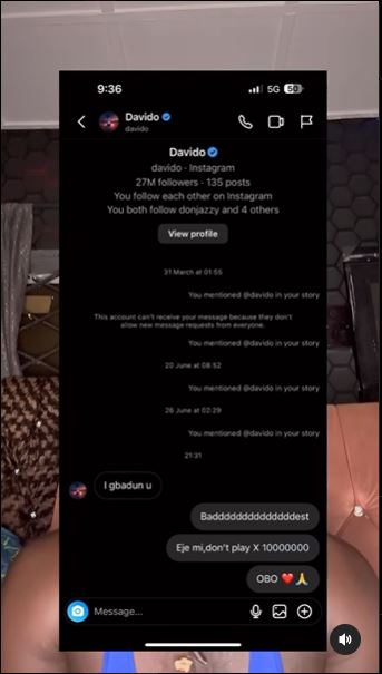 Verydarkman jubilates as Davido follows him on IG, shares their chat -VIDEO