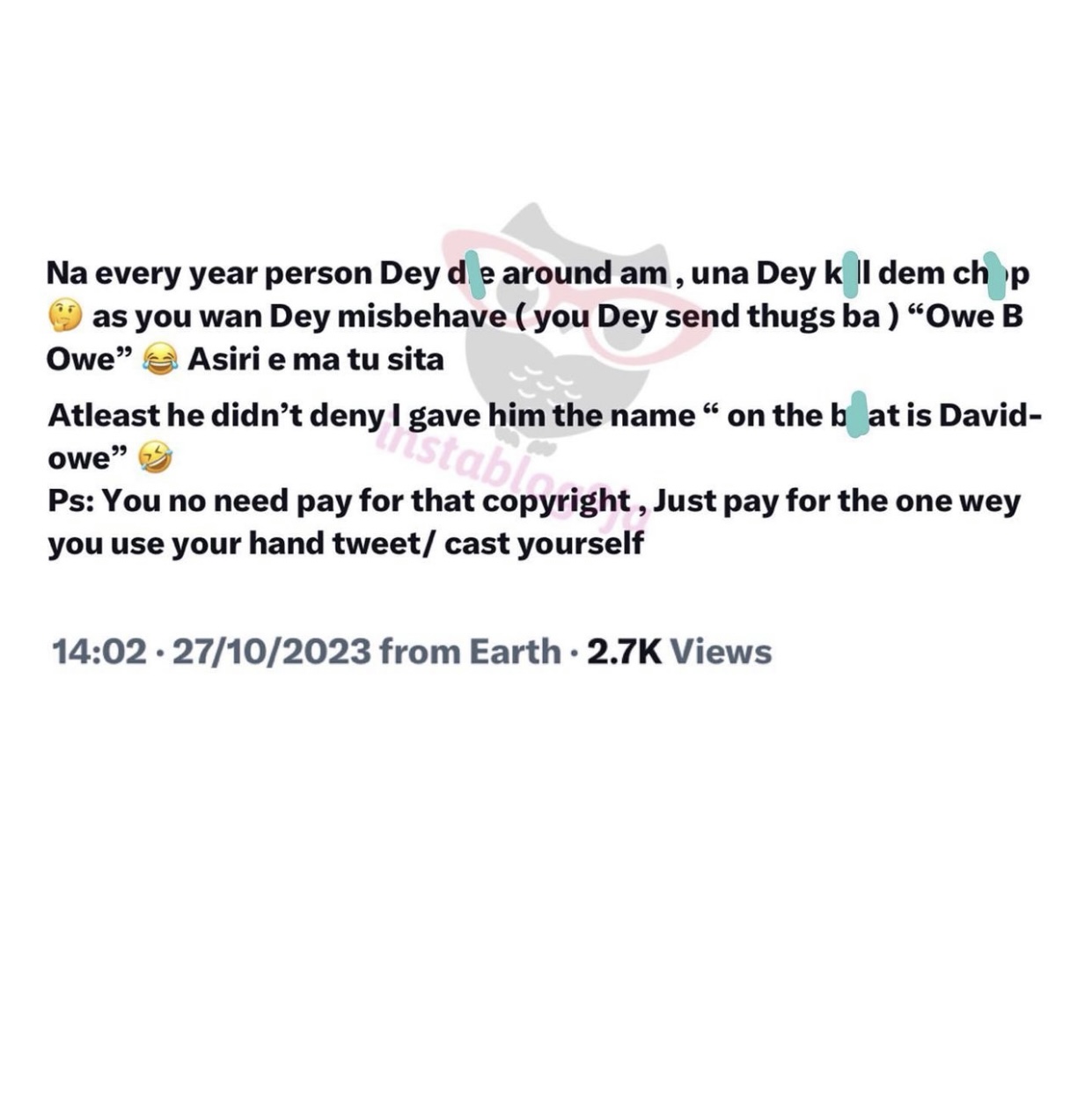 “Every year person dey die around you, you dey kill dem chop"- Dammy Krane continues to drag Davido over debt