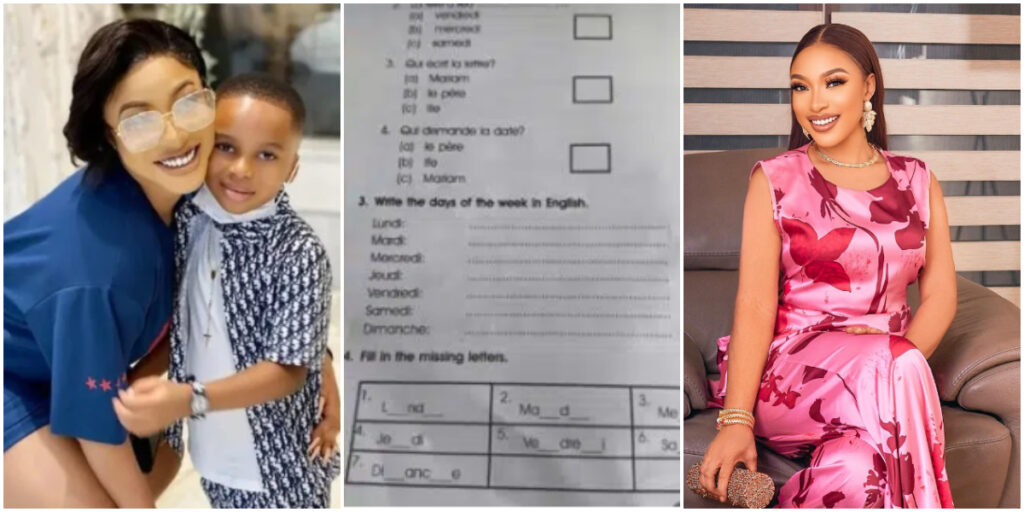 Tonto Dikeh shares hilarious moment over son's french assignment