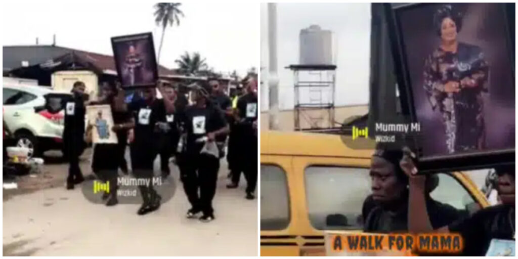 Fans and friends of Wizkid hold procession to honor his late mother