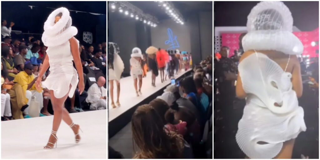 Mercy Eke stuns fans with her debut modeling career at 2023 Lagos fashion week