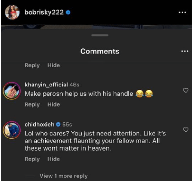 Bobrisky exposes man for hypocrisy after mocking his relationship