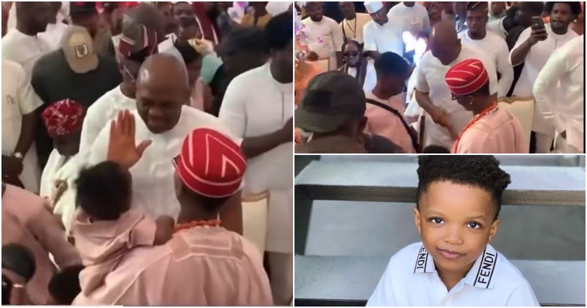 “Where’s his 2nd son, Ayo” – Video of Wizkid introducing sons to Tony Elumelu at mom’s burial stirs reactions