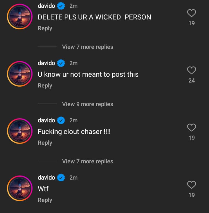 "You're a wicked person, delete it"