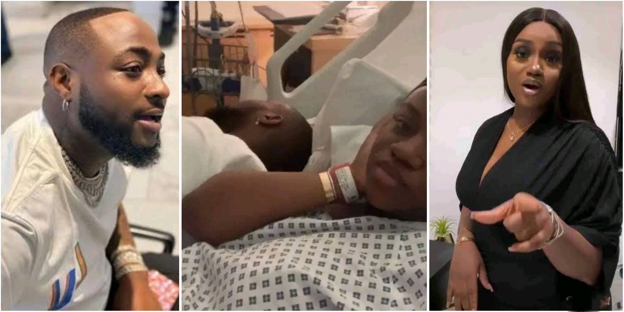 Davido reacts to viral photo of him and Chioma in hospital amid rumored delivery of twins in USA