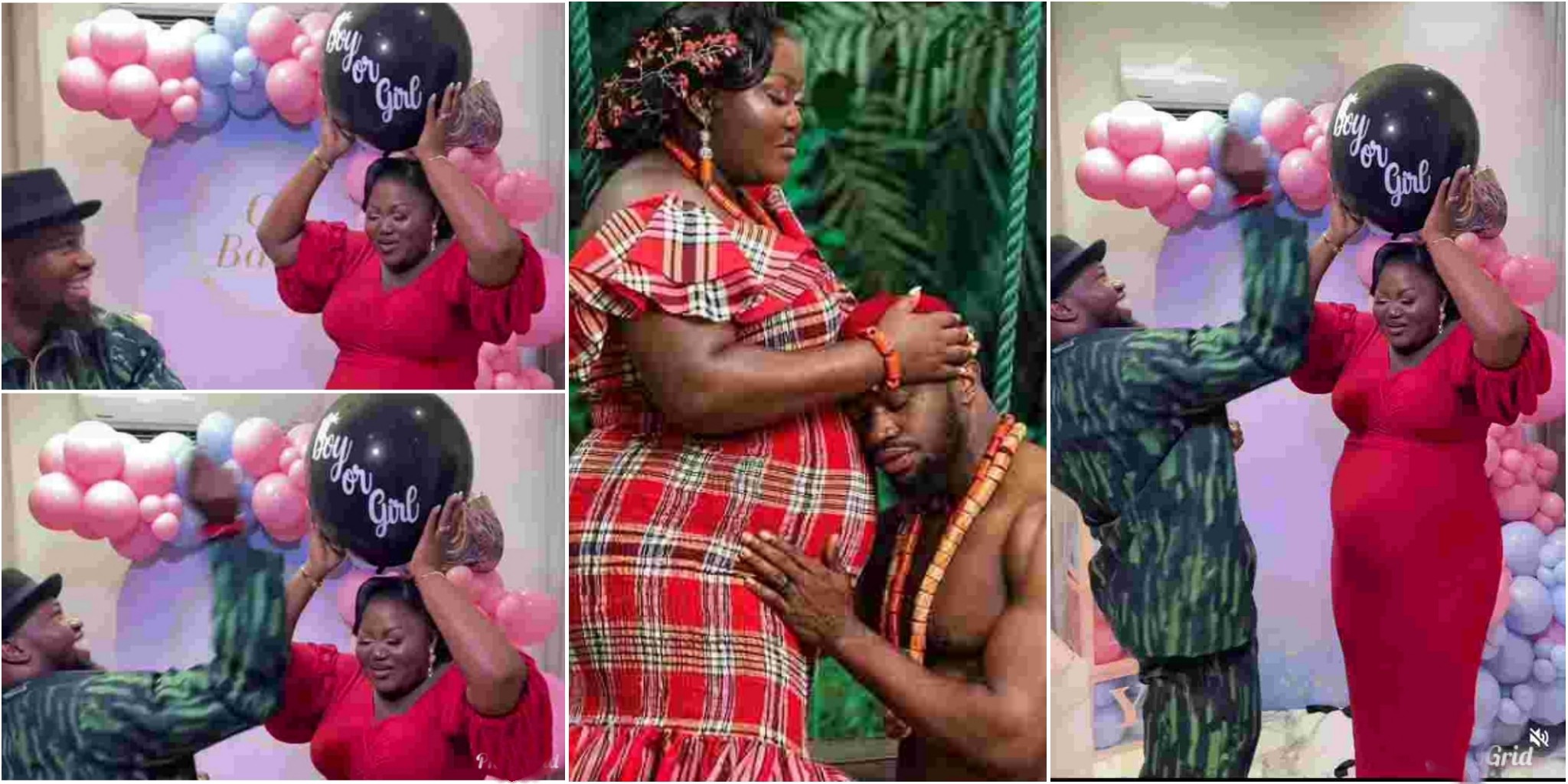 Stan Nze, his pregnant wife, Blessing, beam with joy as they hold baby shower, reveal baby’s gender