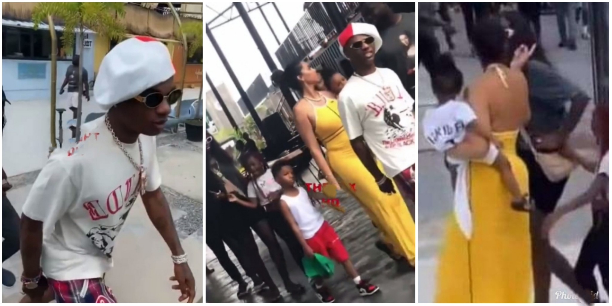 WizKid causes a stir as he storms Lagos beach with Babymama Jada P and kids