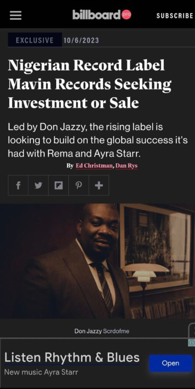 Mavin Records explores investment and sale options to boost global presence