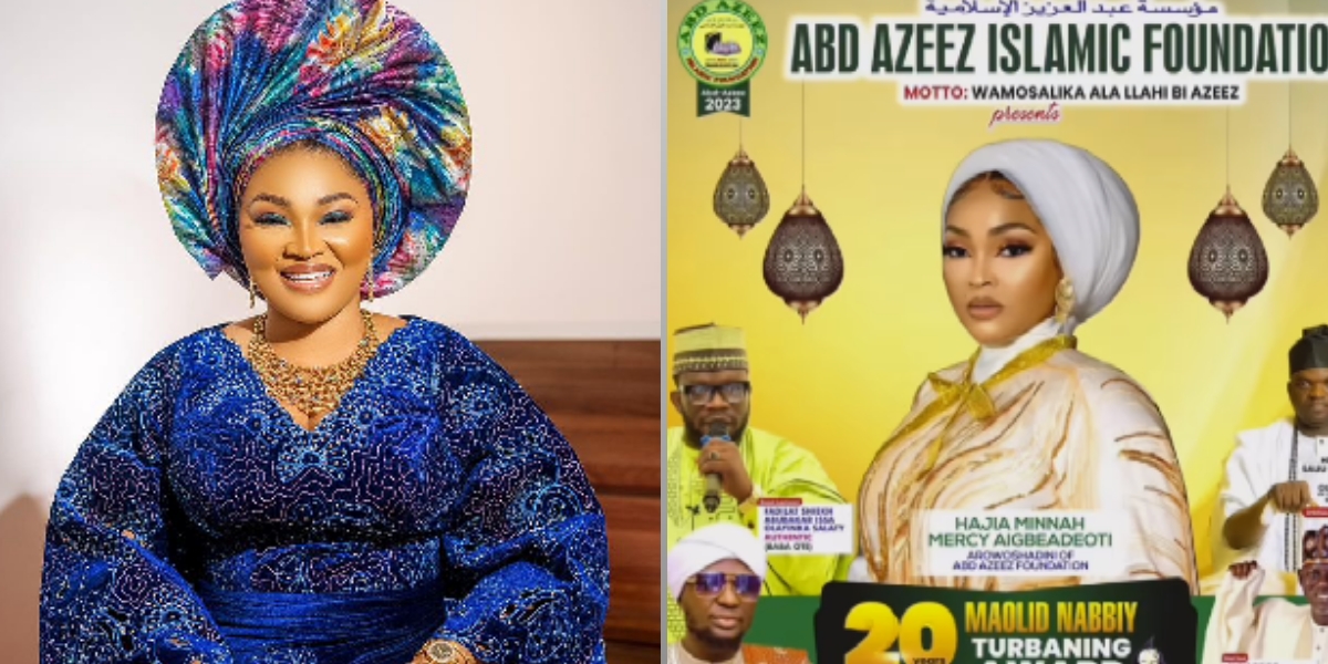 Mercy Aigbe ecstatic as she receives new title from Muslim community