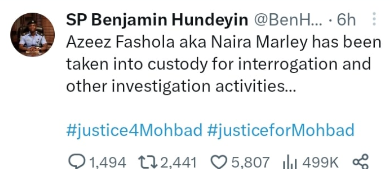 Naira Marley detained by Police for questioning in connection with Mohbad's death