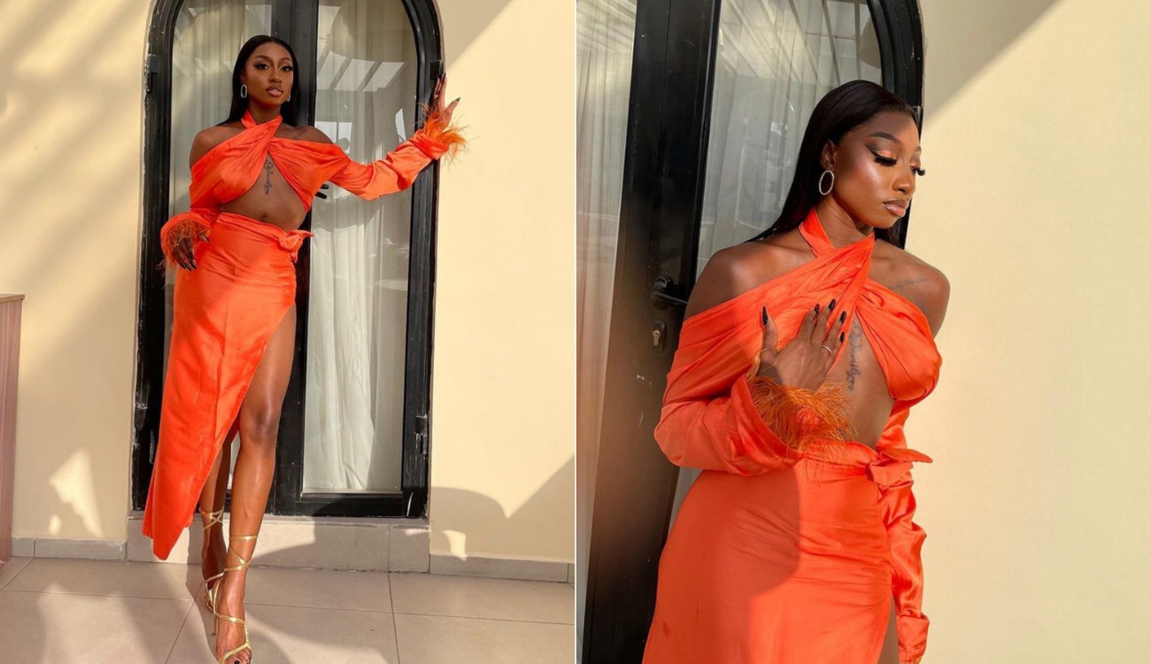 Doyin David appreciates her skin tone in a new video