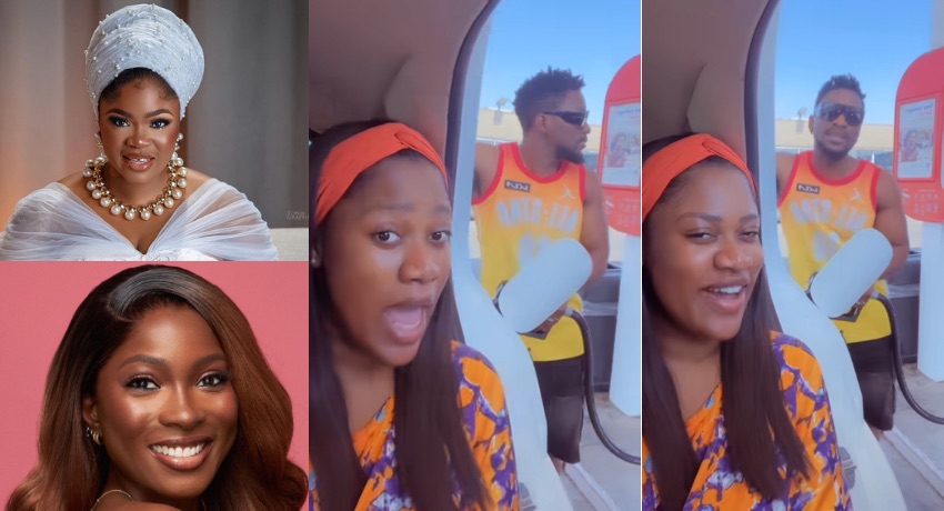 Eniola Ajao, Jemima Osunde, others react to Tobi Bakre and wife’s banter at a filling station [VIDEO]