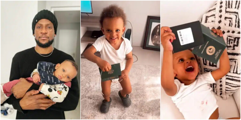 Omoshola shares video of his son's reaction after receiving his Nigerian passport