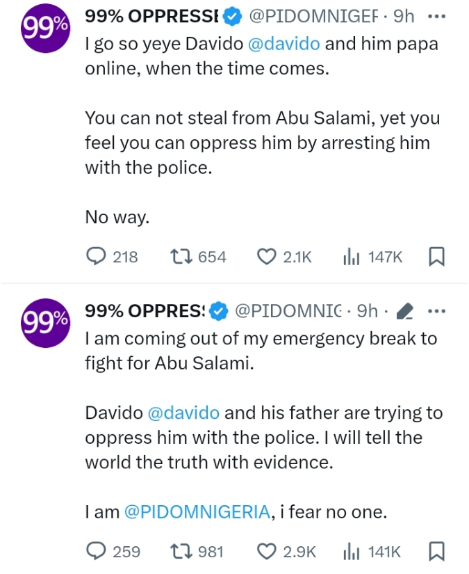 Davido faces threats over report of him arresting Photographer Abu Salami for forgery, cyberbullying