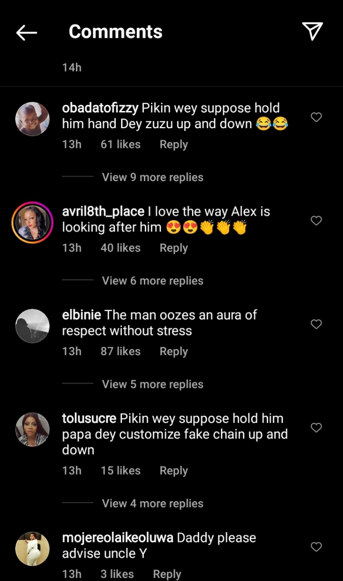 Something wey Yul suppose do – Fans react to viral video of Alex Ekubo assisting Pete Edochie at an event