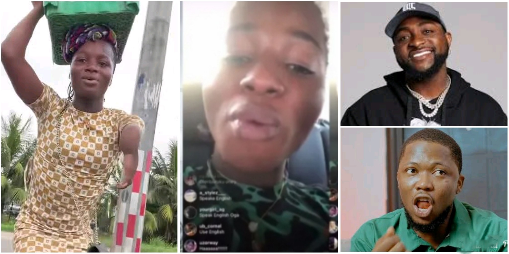 I’m a man, I dressed like a lady to seek help – Viral hawker, Eniola hits back at Brain Jotter, Davido(VIDEO)