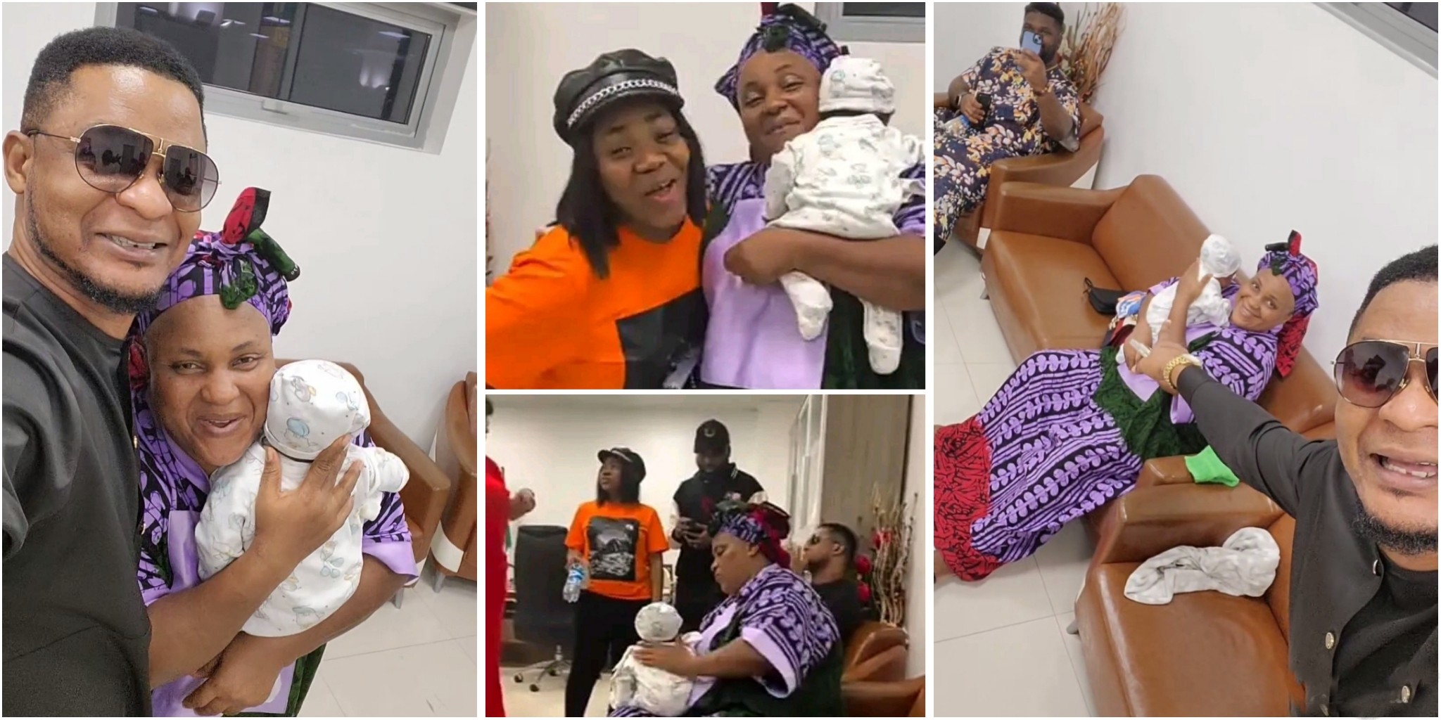 Gospel singers Chioma Jesus, Joe Praize, others visit Mercy Chinwo’s home to welcome her newborn baby