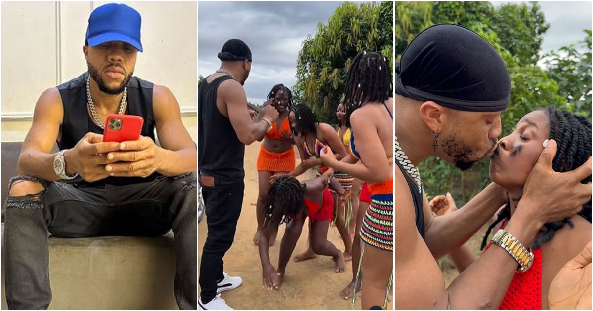 Charles Okocha kisses 5 ladies in village, promises them US visas in funny video