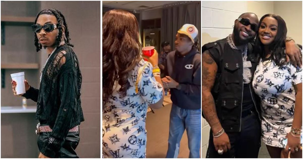 “Jealous hubby” – Davido quickly steps in as Mayorkun ‘suggestively’ interacts with Chioma, netizens react