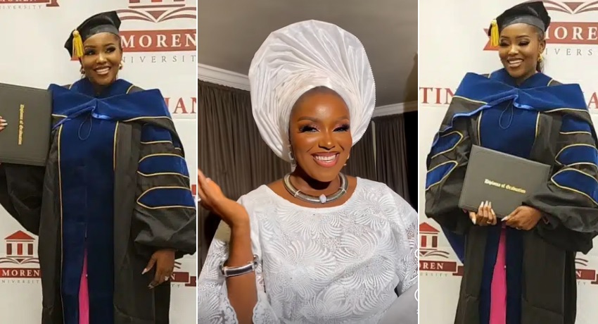 Biola Bayo clinches doctorate degree from Georgia University, excitedly reintroduces herself