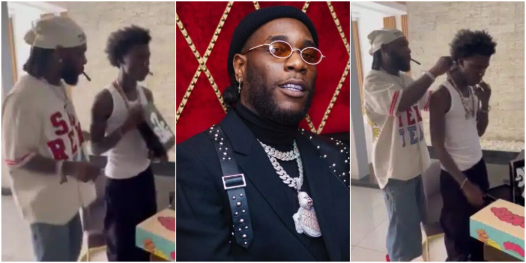 Burna Boy stuns fans as he gifts Seyi Vibez a lavish 7Gents chain