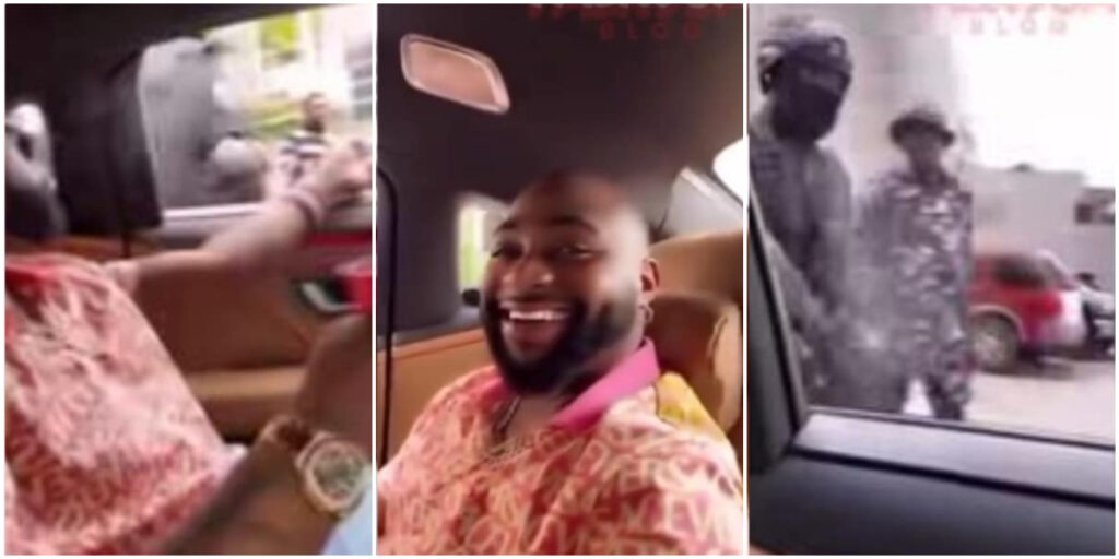 Davido spotted smoking in car while engaging police officers