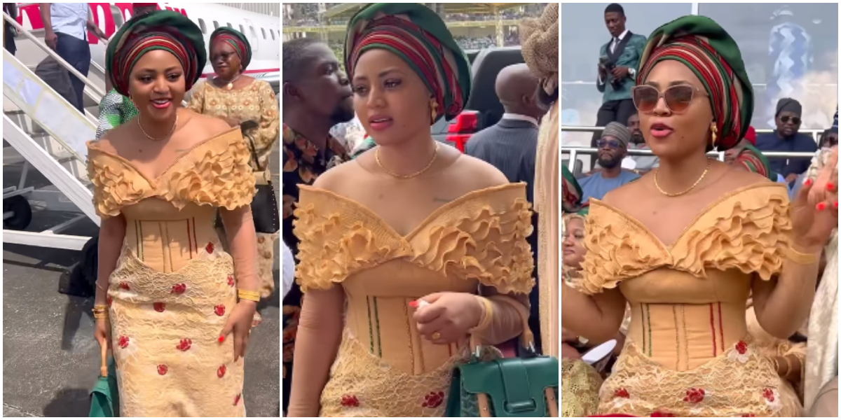 Fans go wild as Regina Daniels attends senate president Akpabio’s 61st birthday in style