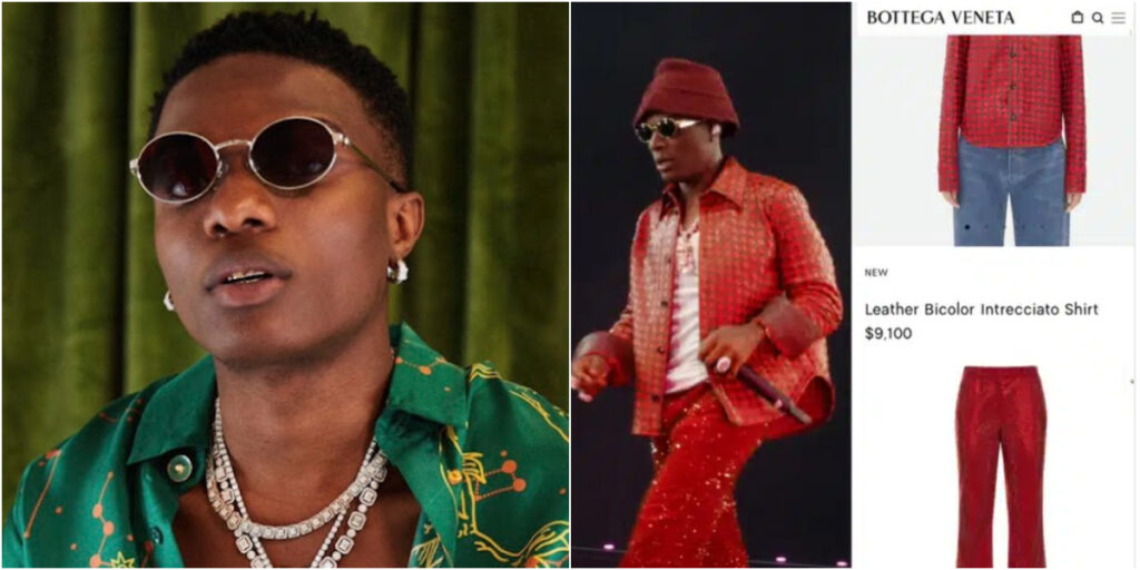 Wizkid stuns fans with N18 million customized outfit at his recent show