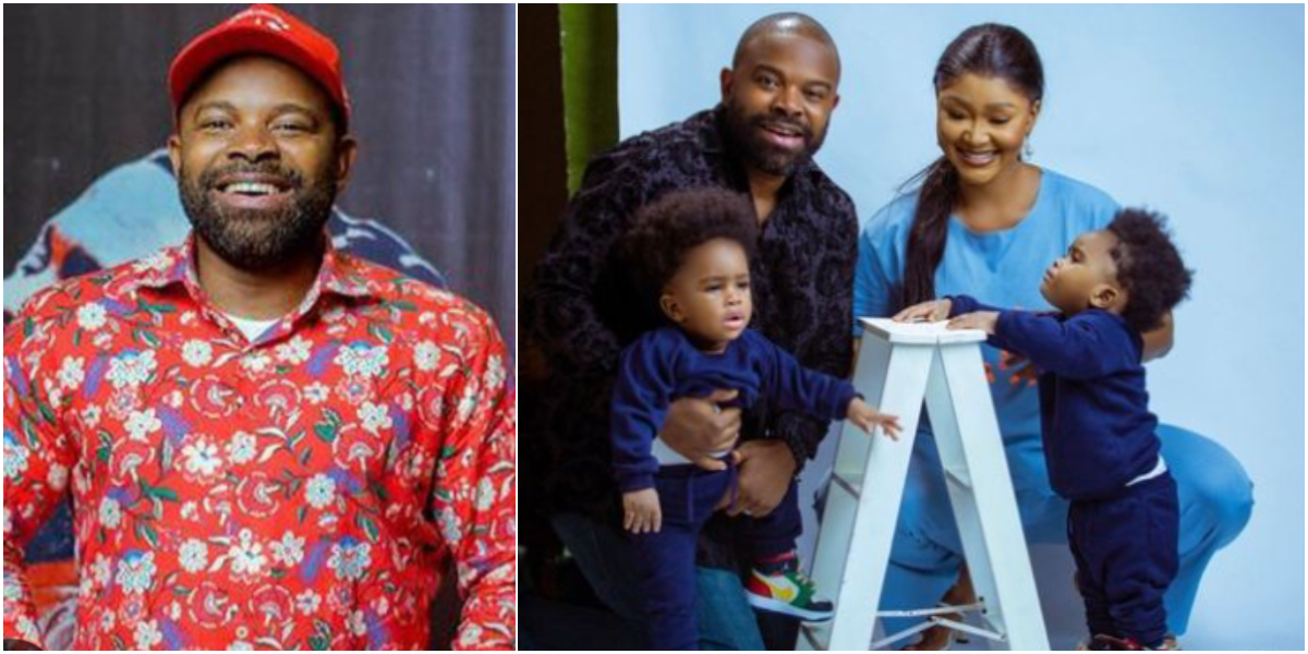 Gabriel Afolayan sets tongues wagging with adorable family Christmas photo