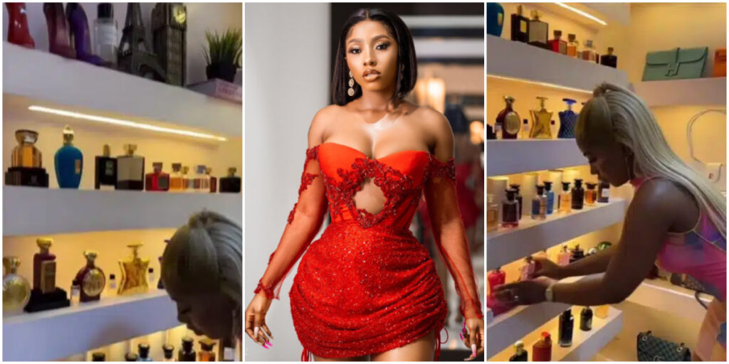 Mercy Eke stuns fans with video of her lavish perfume collection